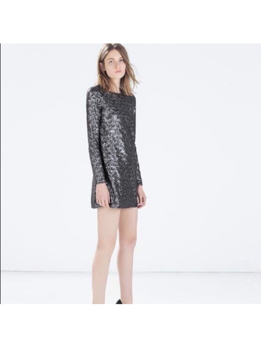 Zara Silver Sequin Mini Dress